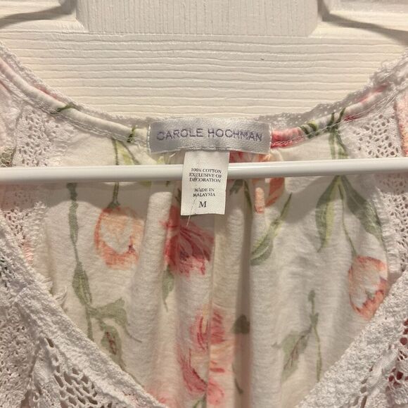 CAROLE HOCHMAN Robe And Nightgown Set Women’s Size Medium Carnation Bouquet - Picture 9 of 13